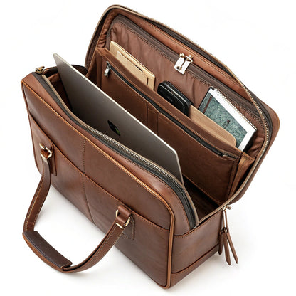 Brown Cow Leather Bag – Free Engraving & Delivery | 90-Day Warranty